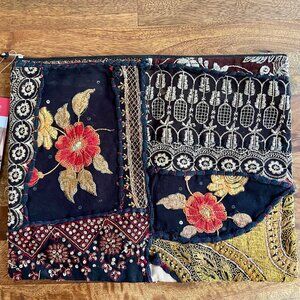 NWT Matr Boomie upcycled hand-made handbag | Embroidered woven zippered purse